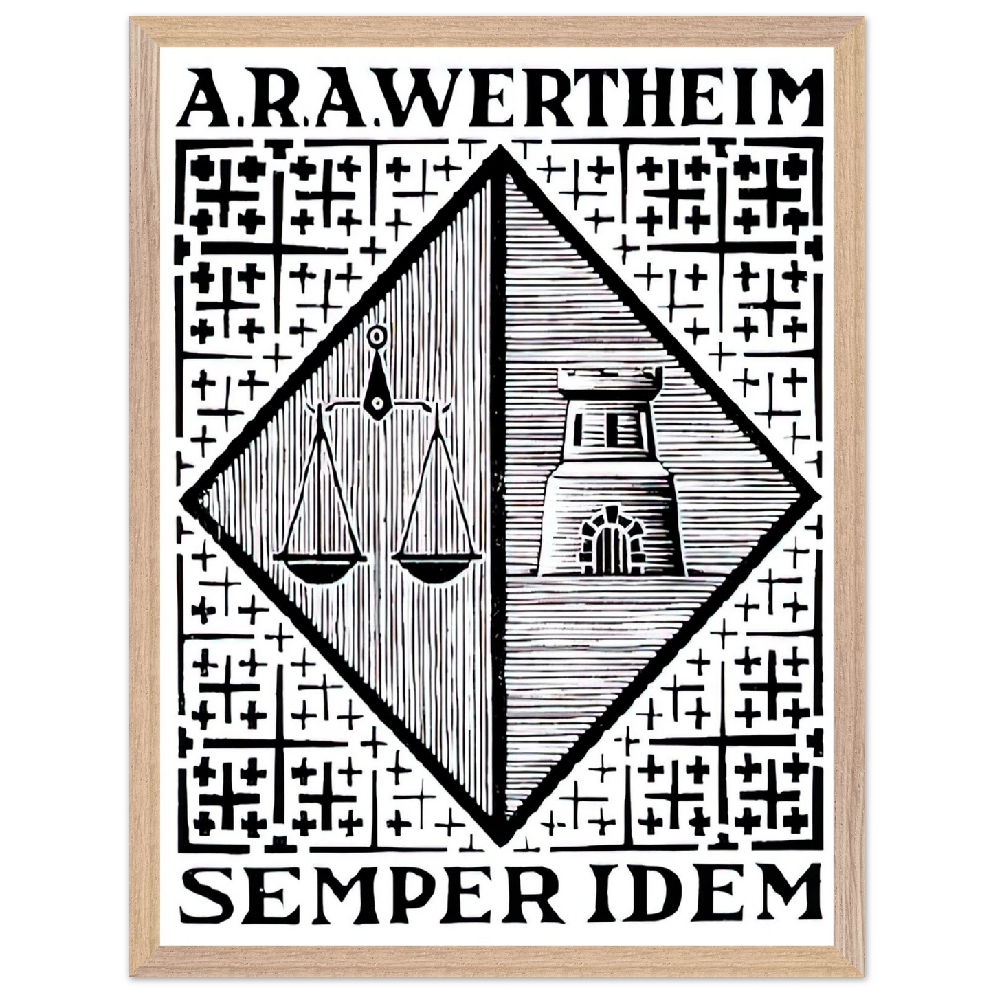 MC Escher - BOOKPLATE A R A WERTHEIM Wall Art - 30x40 cm / 12x16 inches - Fine Art Poster - -