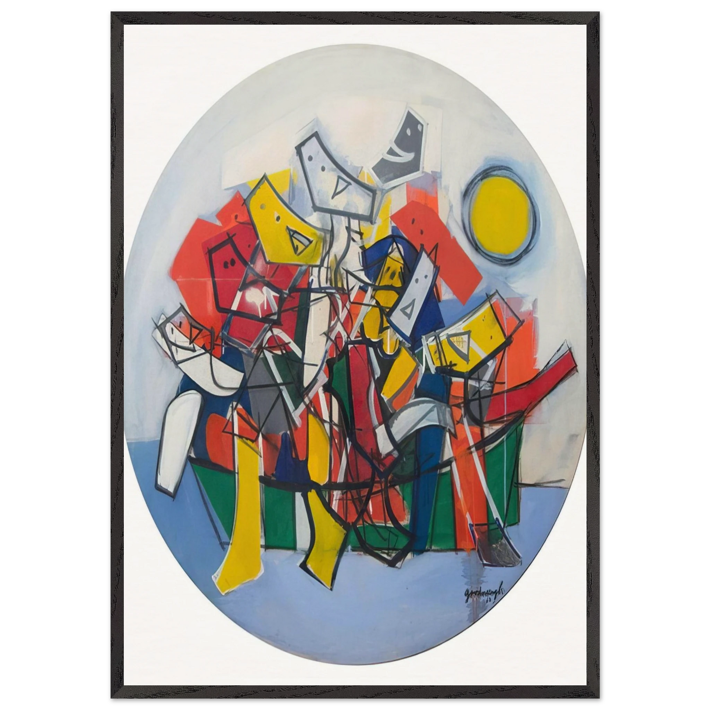 Abduction By Boat - 1963 - Robert Goodnough Framed Art Print – Black Wooden Frame - Default Title - -Framed Art Print