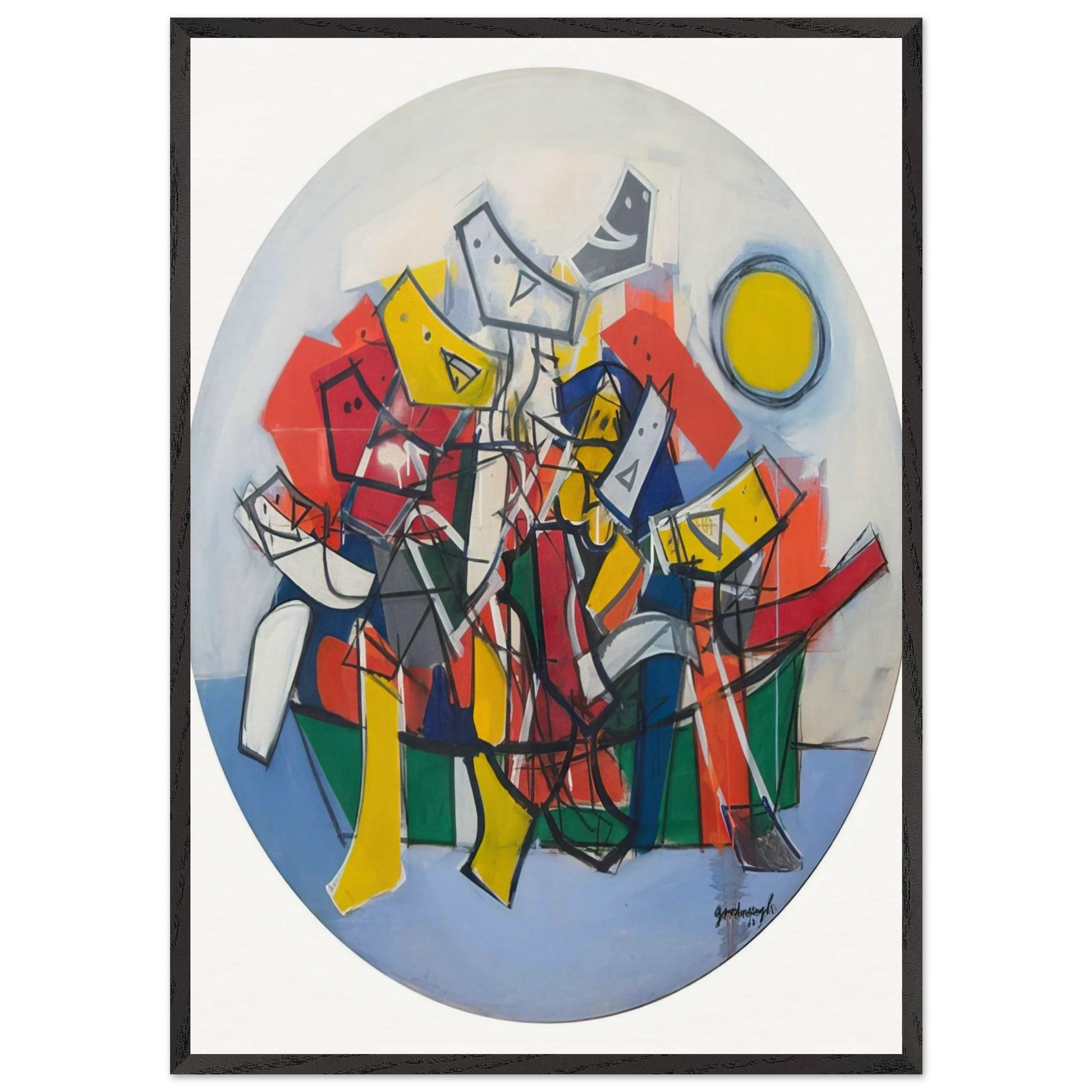 Abduction By Boat - 1963 - Robert Goodnough Framed Art Print – Black Wooden Frame - Default Title - -Framed Art Print