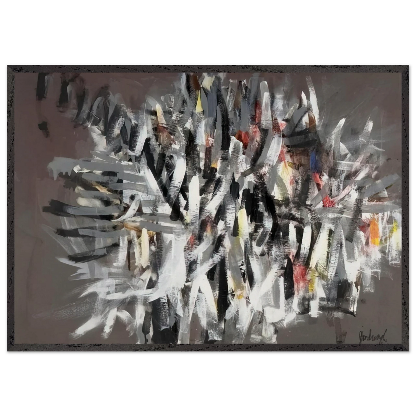 Figure II - 2002 - Robert Goodnough 70x100 cm / 28x40 inches Framed Art Print – Black Wooden Frame