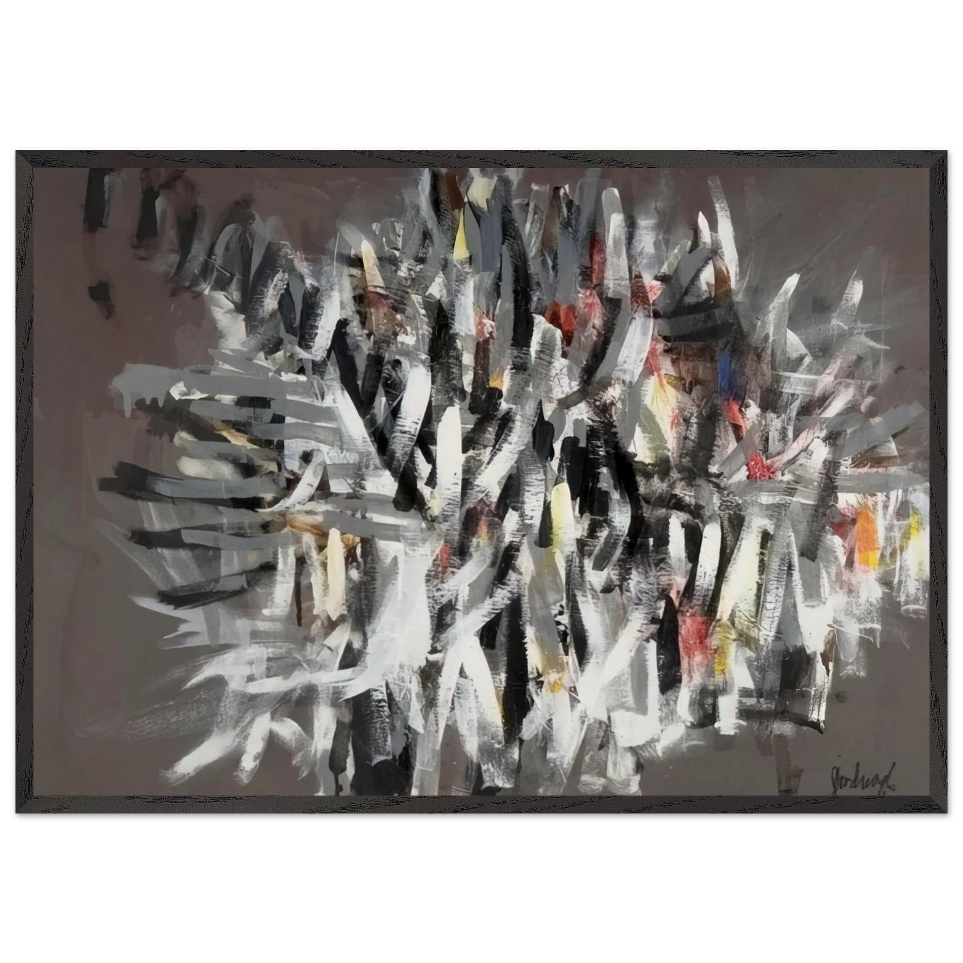 Figure II - 2002 - Robert Goodnough 70x100 cm / 28x40 inches Framed Art Print – Black Wooden Frame