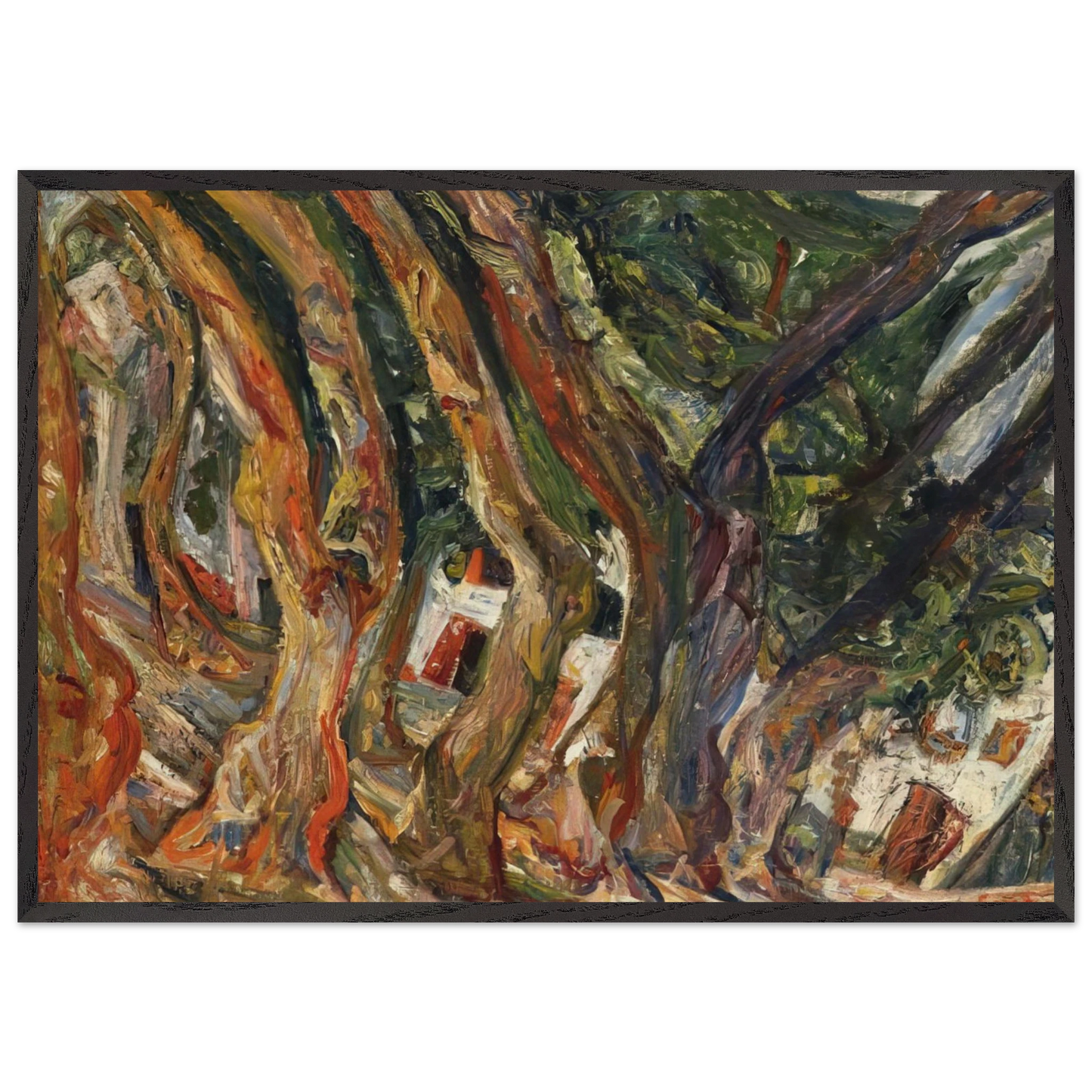 PLANE TREES AT CERET 1920 0 - Chaim Soutine Framed Art Print – Black Wooden Frame - Default Title - -Framed Art Print