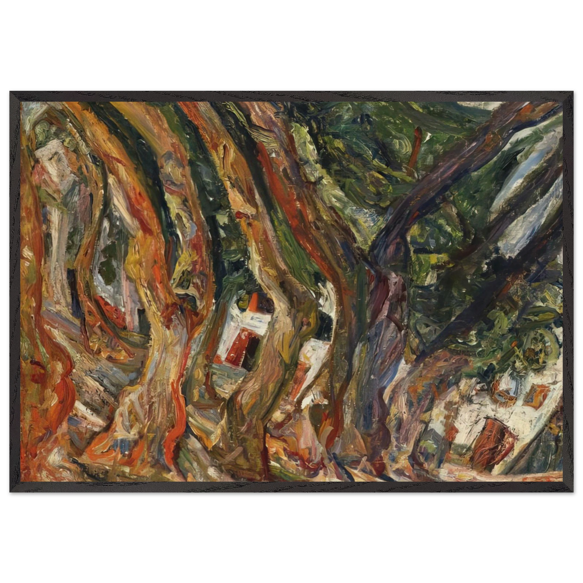 PLANE TREES AT CERET 1920 0 - Chaim Soutine Framed Art Print – Black Wooden Frame - Default Title - -Framed Art Print