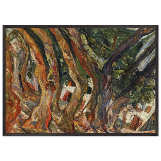 PLANE TREES AT CERET 1920 0 - Chaim Soutine Framed Art Print – Black Wooden Frame - Default Title - -Framed Art Print