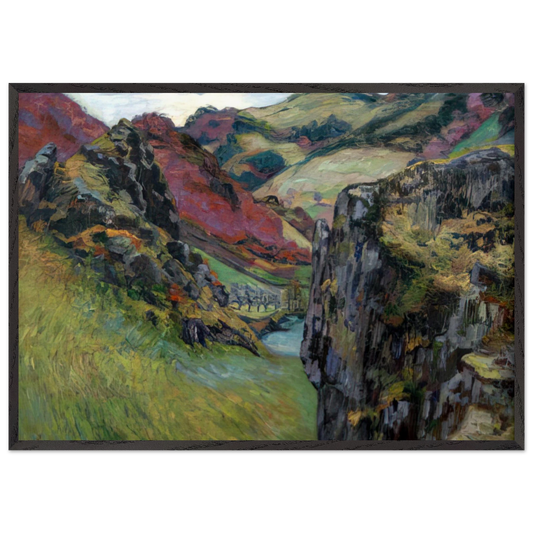 Landscape near Saint-Julien-des-Chazes - Armand Guillaumin Framed Art Print – Black Wooden Frame - Default Title - -Framed Art Print