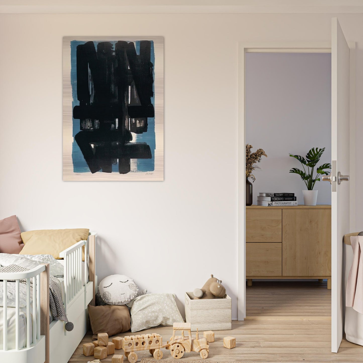 Lithographie No. 5 - 1957 - Pierre Soulages Brushed Aluminum Print - 70x100 cm / 28x40 inches | Pierre Soulages Aluminum Print | Pierre Soulages Prints