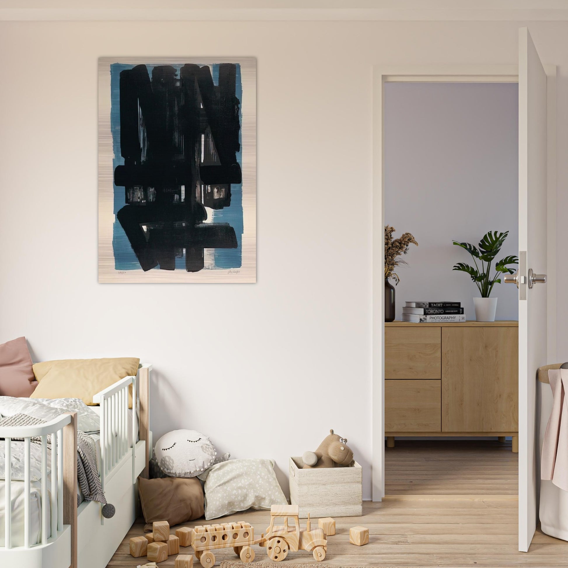 Lithographie No. 5 - 1957 - Pierre Soulages Brushed Aluminum Print - 70x100 cm / 28x40 inches | Pierre Soulages Aluminum Print | Pierre Soulages Prints