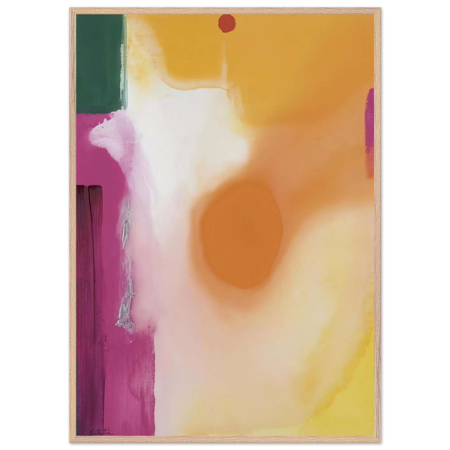 Helen Frankenthaler - Bullseye - 1989 Wall art - 70x100 cm / 28x40 inches - Premium Wooden Framed Poster With Fine Art Paper - White frame