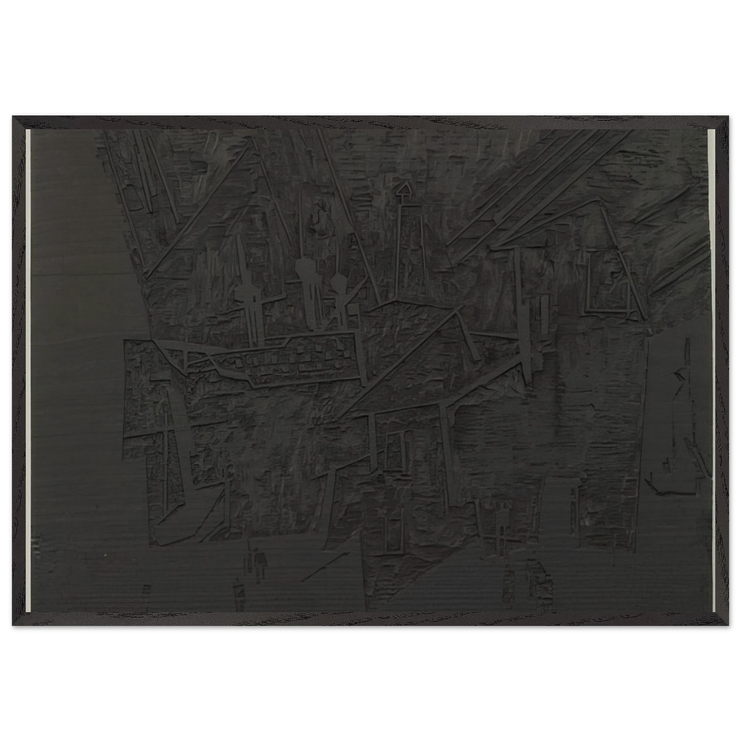 WOODBLOCK FOR THE HARBOR HAFEN 1918 - Lyonel Feininger Framed Art Print – Black Wooden Frame - Default Title - -Framed Art Print