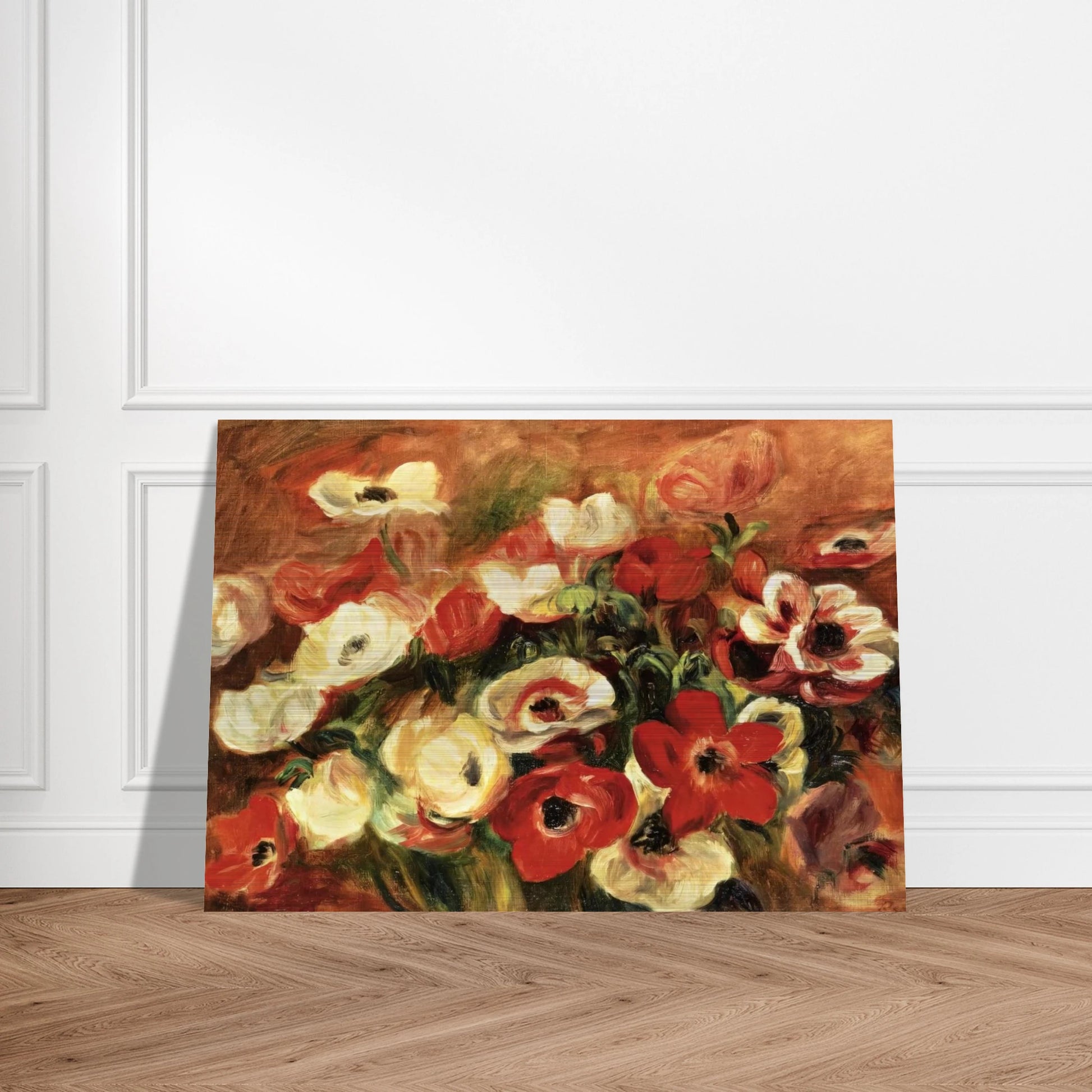 Spray of Anemones - Pierre-Auguste Renoir Brushed Aluminum Print - 70x100 cm / 28x40 inches | Pierre-Auguste Renoir Aluminum Print | Pierre-Auguste Renoir Prints
