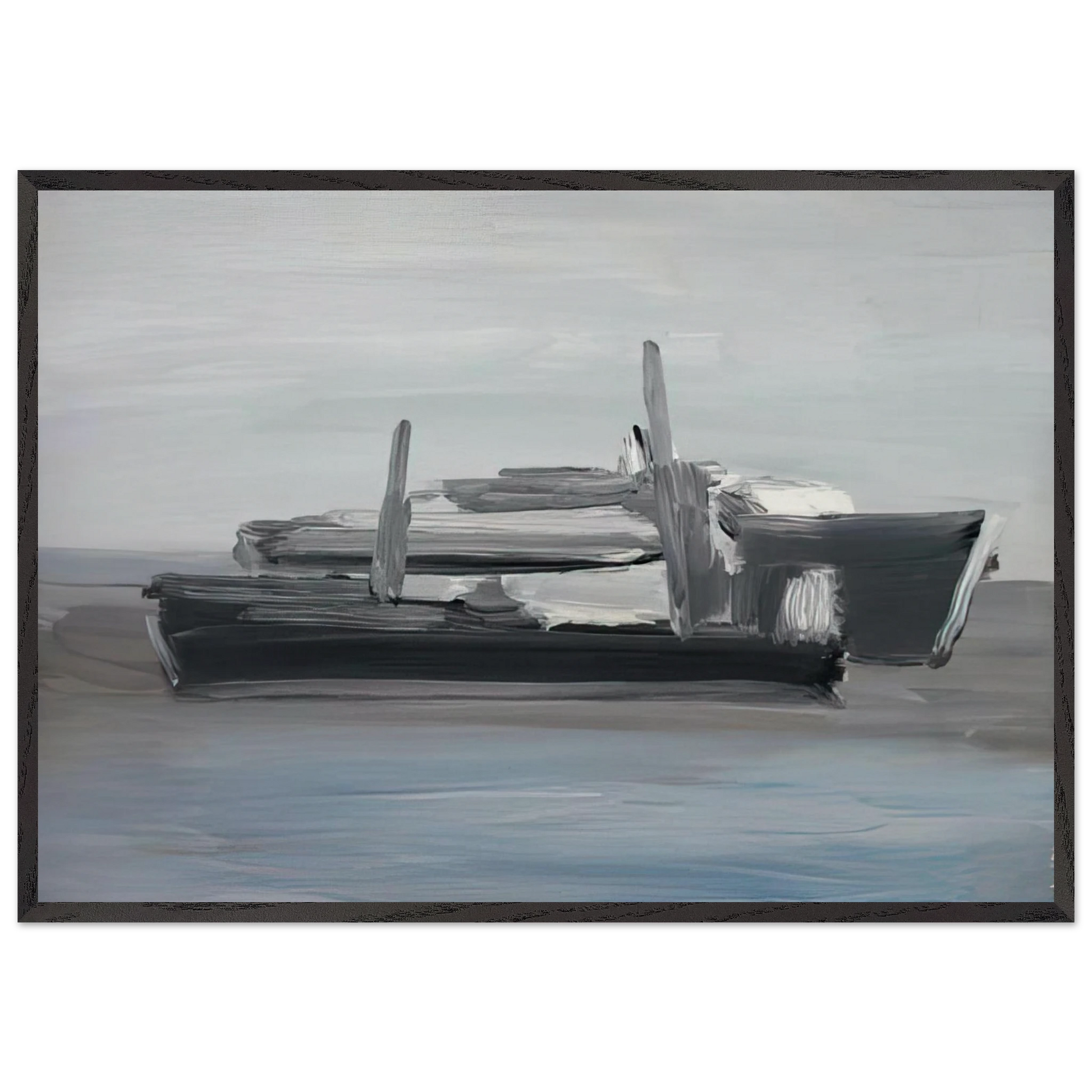 Marine - Lyrical Abstraction - Nicolas de Stael Framed Art Print – Black Wooden Frame - Default Title - -Framed Art Print