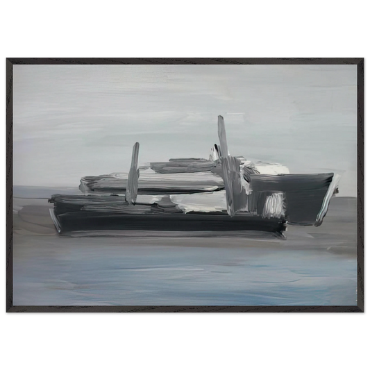 Marine - Lyrical Abstraction - Nicolas de Stael Framed Art Print – Black Wooden Frame - Default Title - -Framed Art Print