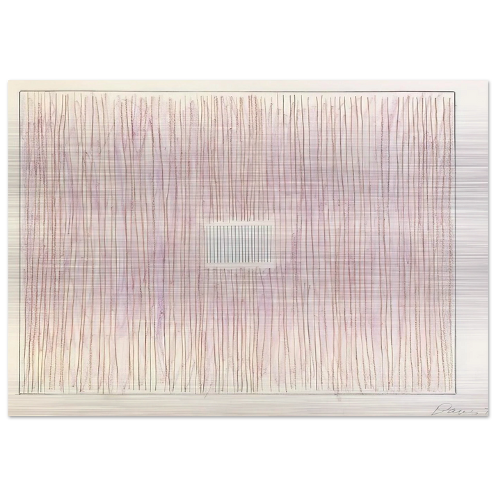 Untitled Pink Stripes-Gray Box - 1976 - Gene Davis Brushed Aluminum Print - 70x100 cm / 28x40 inches | Gene Davis Aluminum Print | Gene Davis Prints