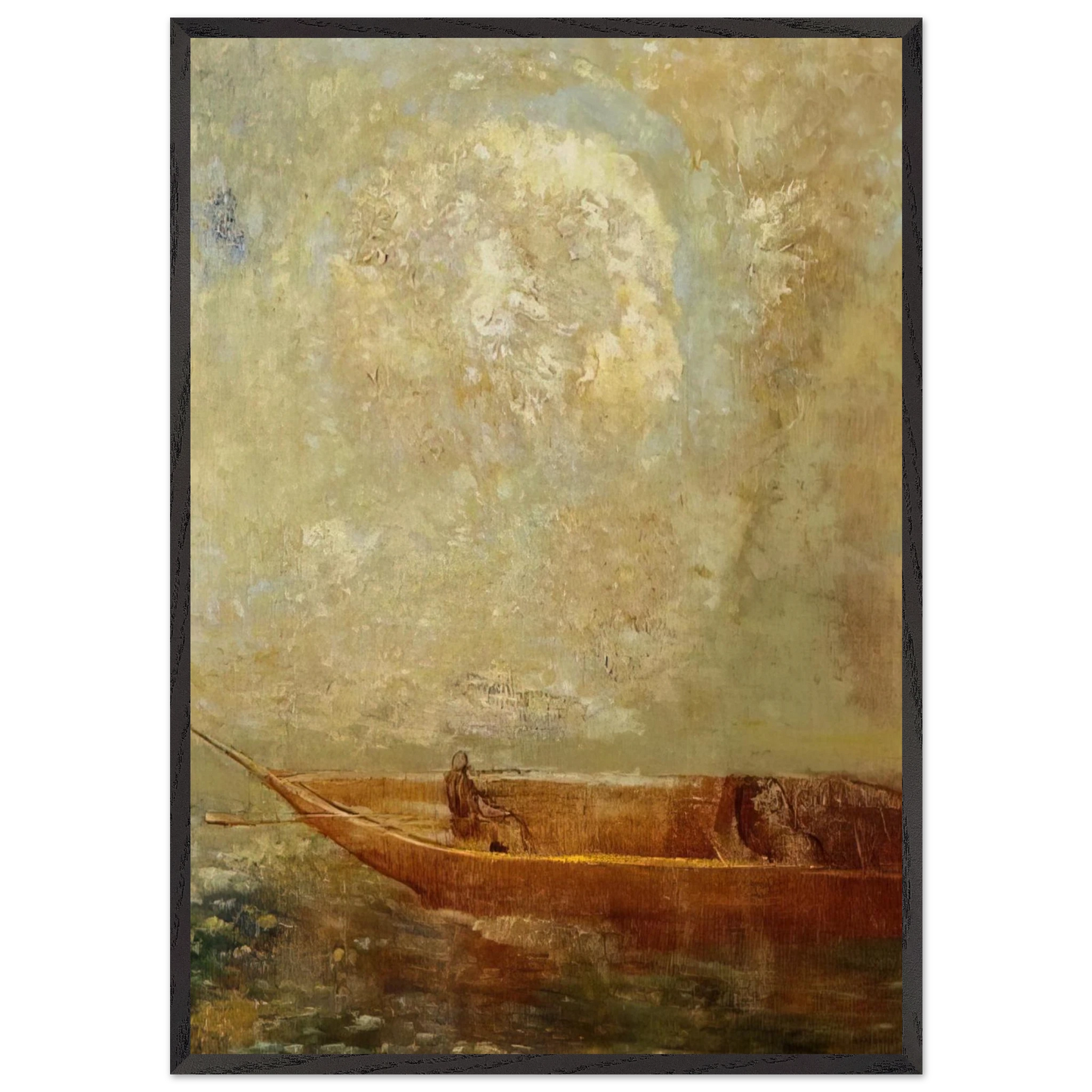 A BOAT - Odilon Redon Framed Art Print – Black Wooden Frame - Default Title - -Framed Art Print