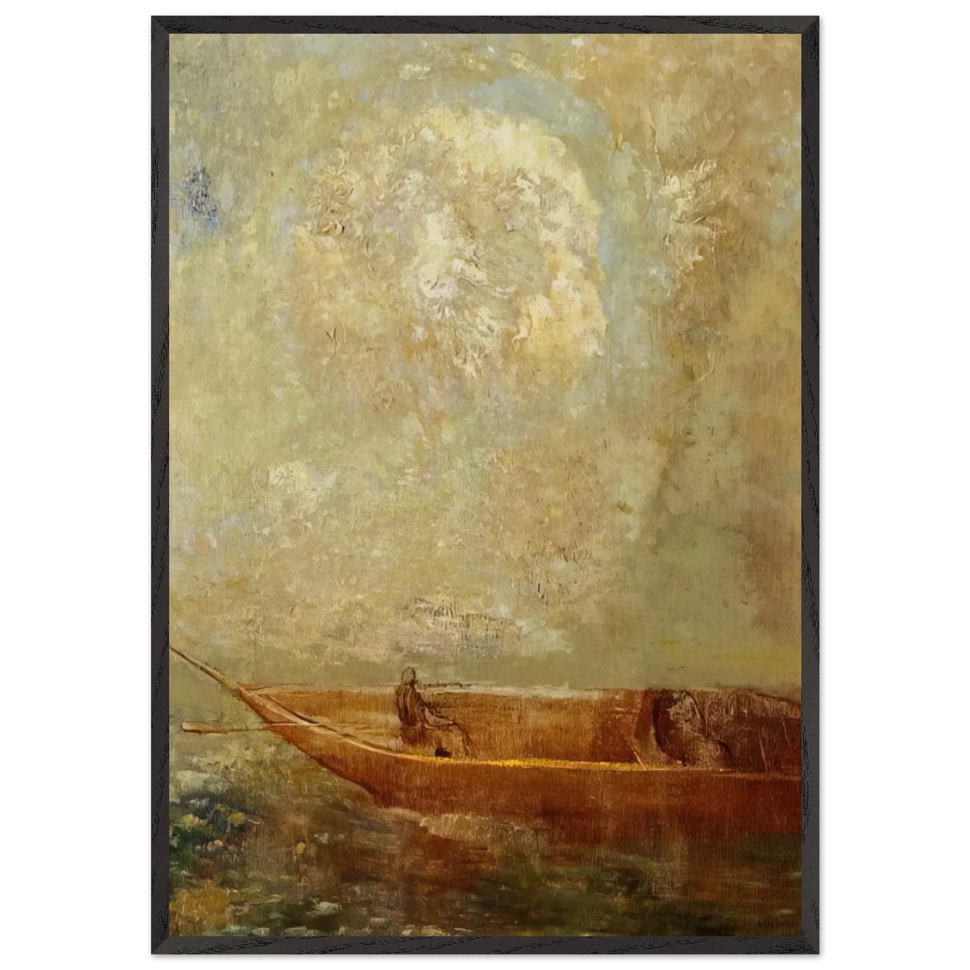 A BOAT - Odilon Redon Framed Art Print – Black Wooden Frame - Default Title - -Framed Art Print