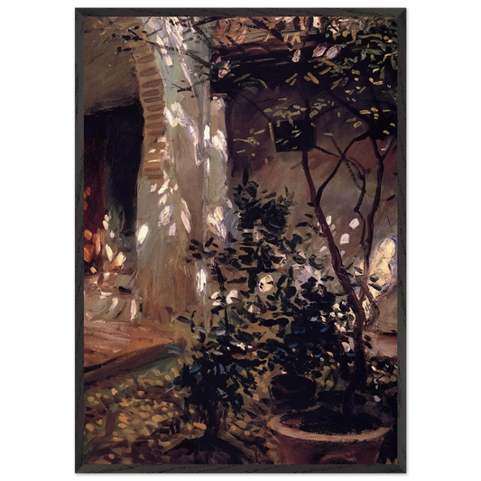 Granada Sunspots - John Singer Sargent 70x100 cm / 28x40 inches Framed Art Print – Black Wooden Frame